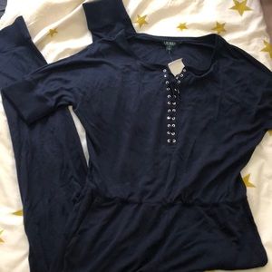 Lauren Ralph Lauren Navy Jumpsuit (Sz M)